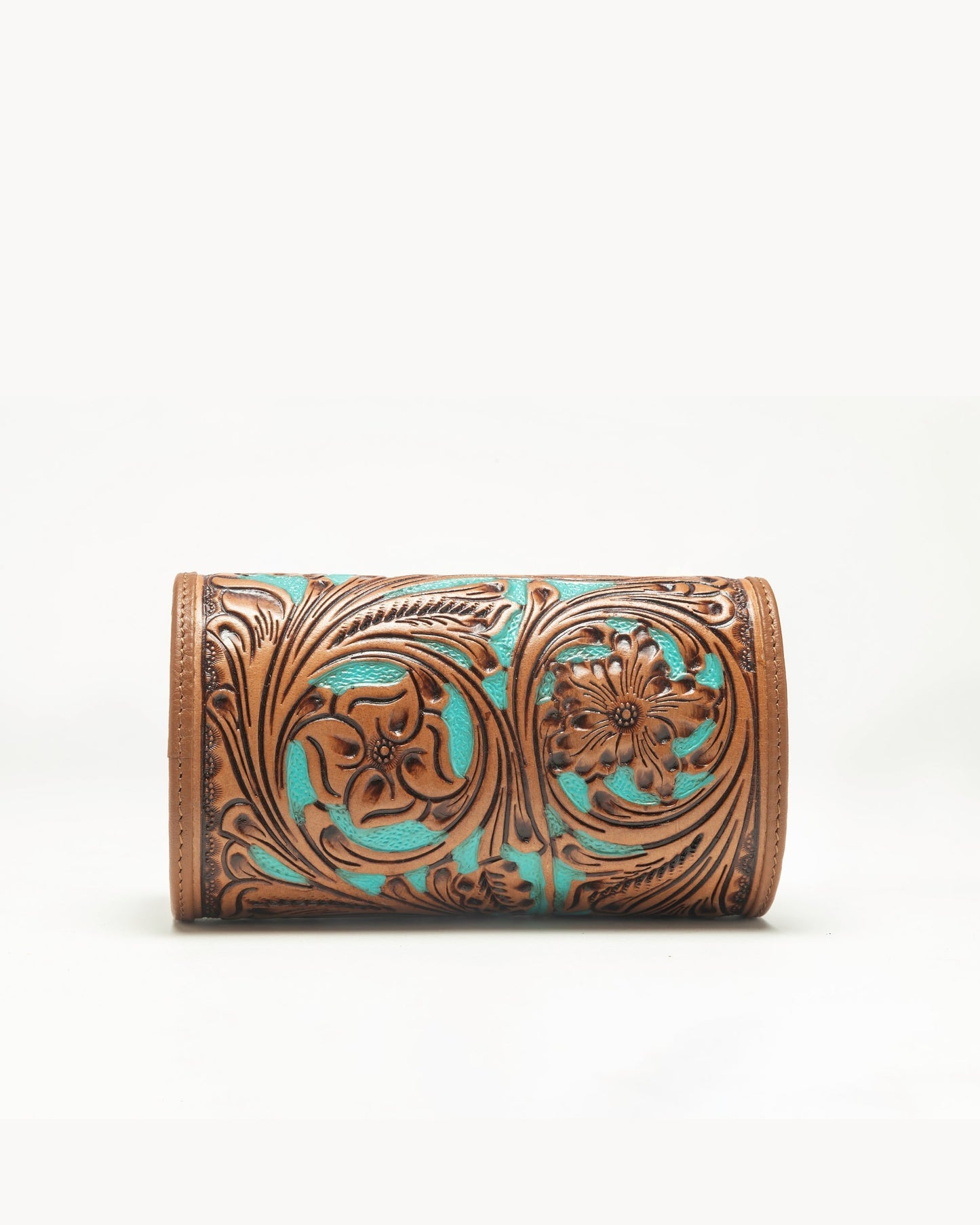 Myra Loyal West Canyon Jewellery Case Handtooled Leather - Whiskey & Water