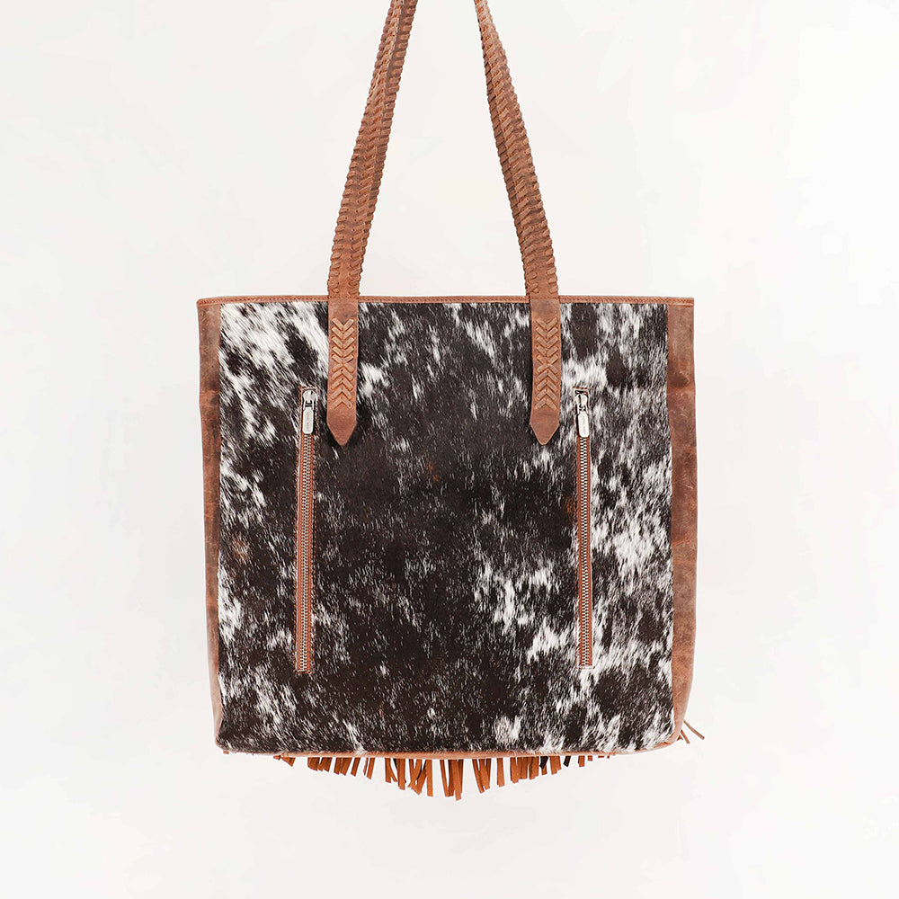 Myra Loyal West Hide And Fringe Large Cowhide Purse