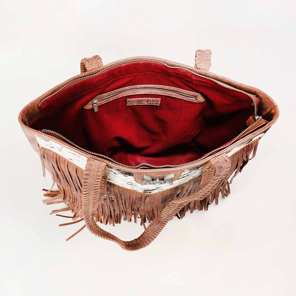 Myra Loyal West Hide And Fringe Large Cowhide Purse