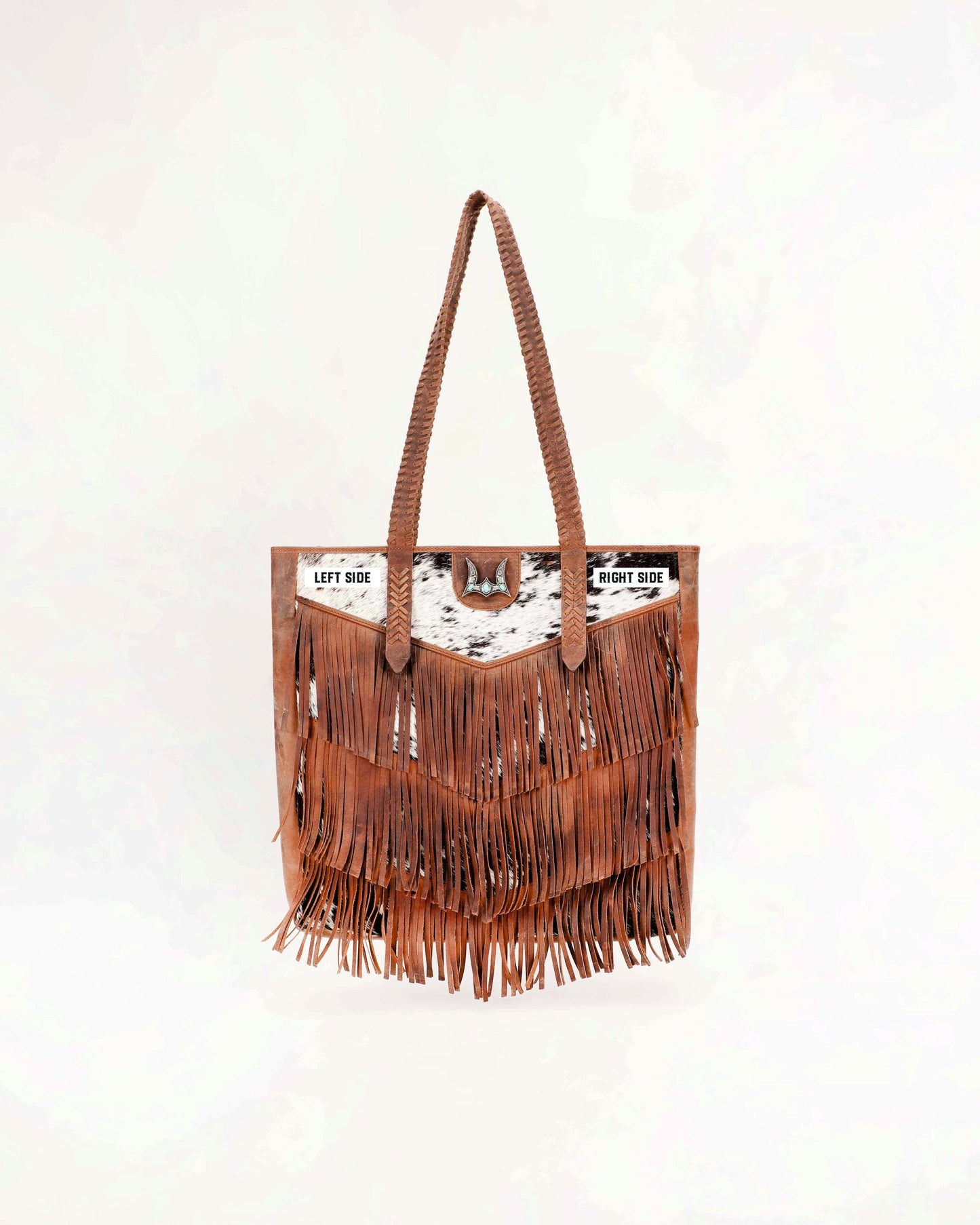 Myra Loyal West Hide And Fringe Large Cowhide Purse
