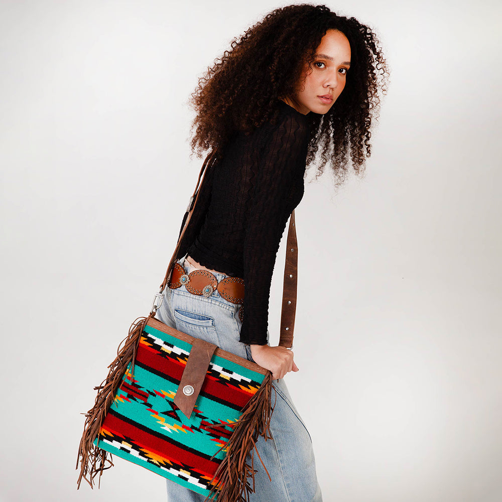 Myra Loyal West Long Chap Cowhide Tassle Bag