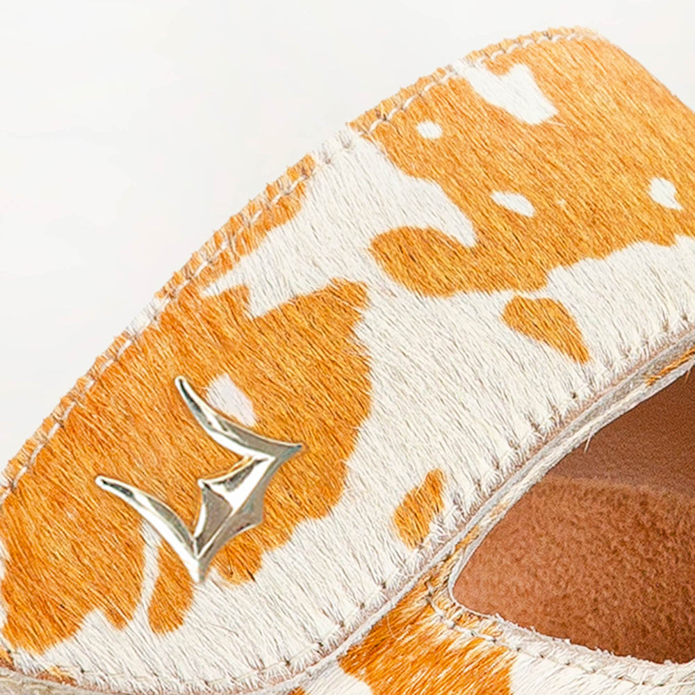 Myra Loyal West Deen Canyon Sandals - Brown And White Cowhide