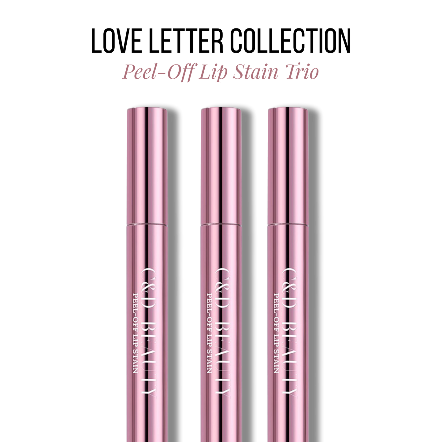 C & D Beauty The Love Letter Collection - Peel-Off Lip Stain Trio