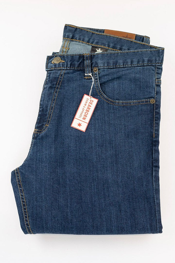 Dearborn Denim & Apparel Men's Tailored Fit Medium Wash Jeans