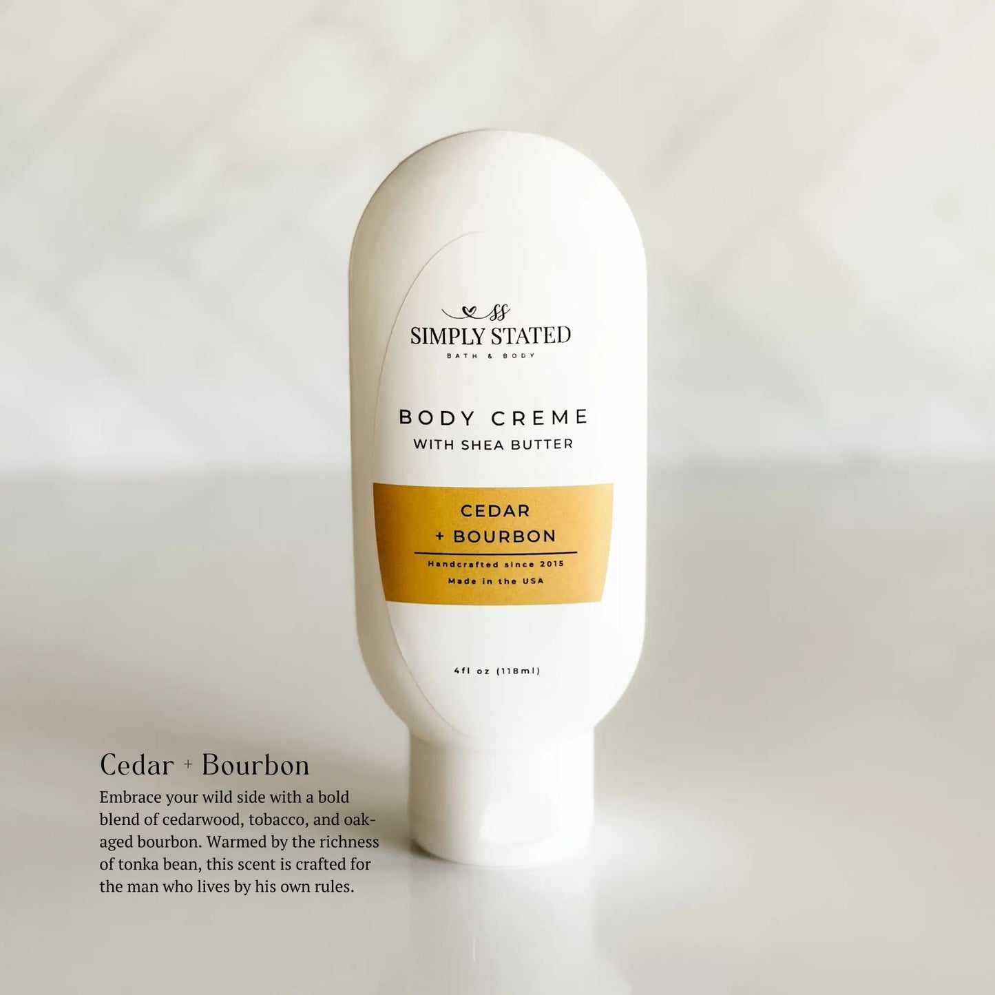 Simply Stated Cedar + Bourbon Men’s Body Creme
