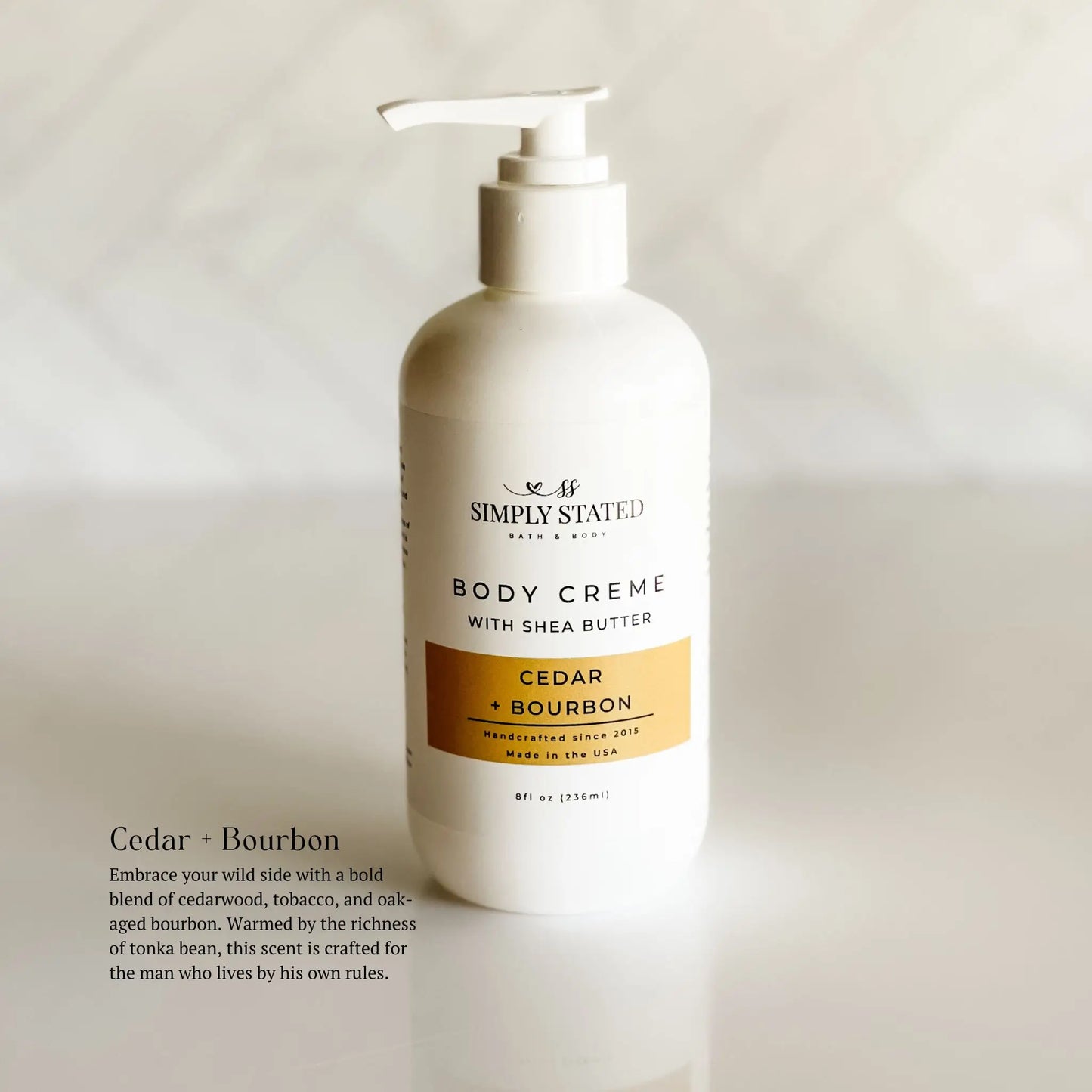 Simply Stated Cedar + Bourbon Men’s Body Creme