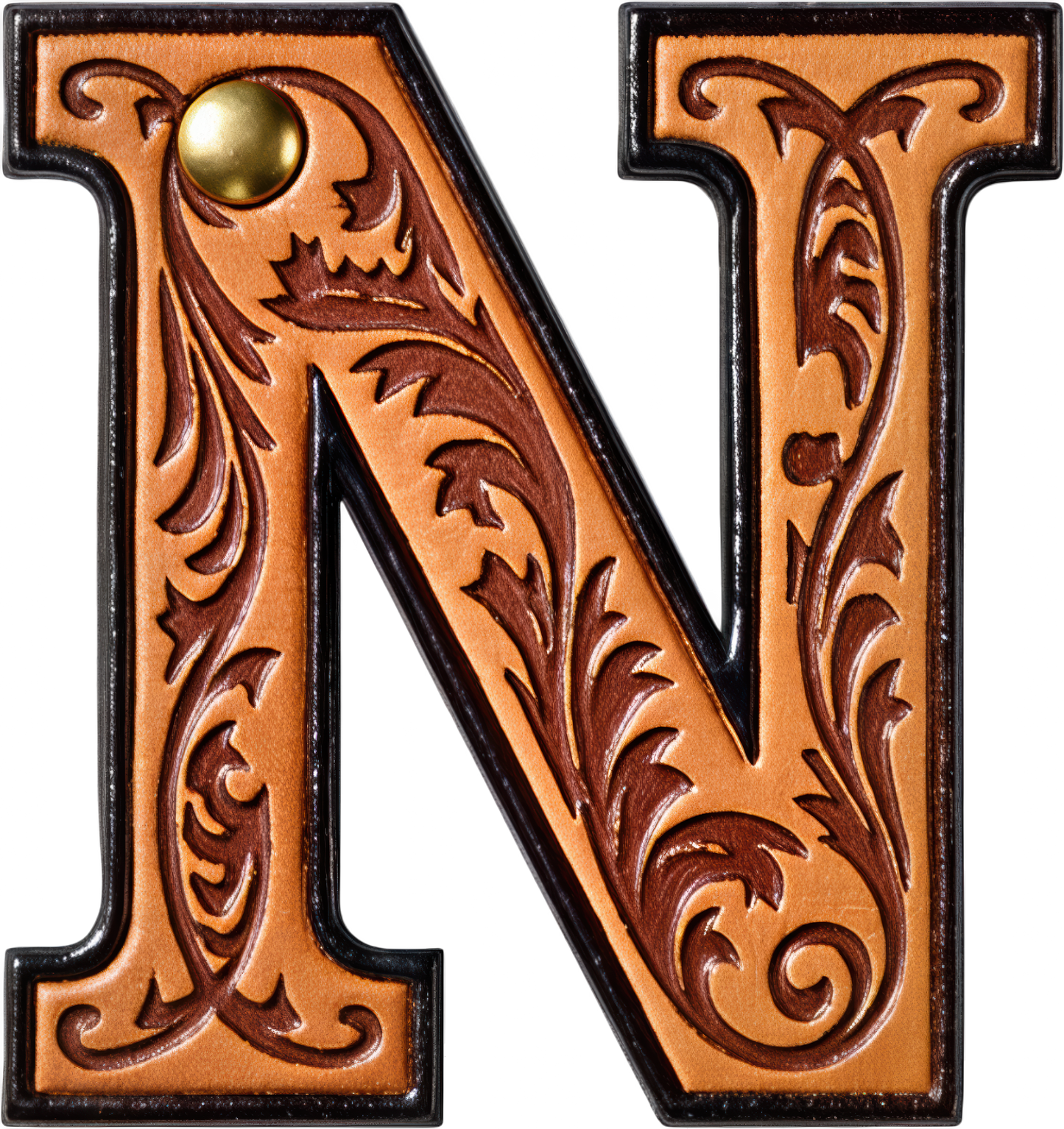 Monogrammed Initial Western Leather Look Saddle Longhorn Cowboy Cowgirl Kitchen Dish Towels Made in America