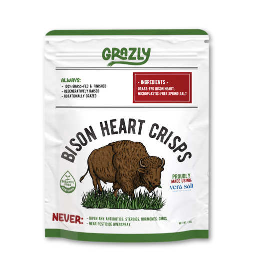 Grazly Bison Heart Crisps - 100% Grass-Fed/Finished