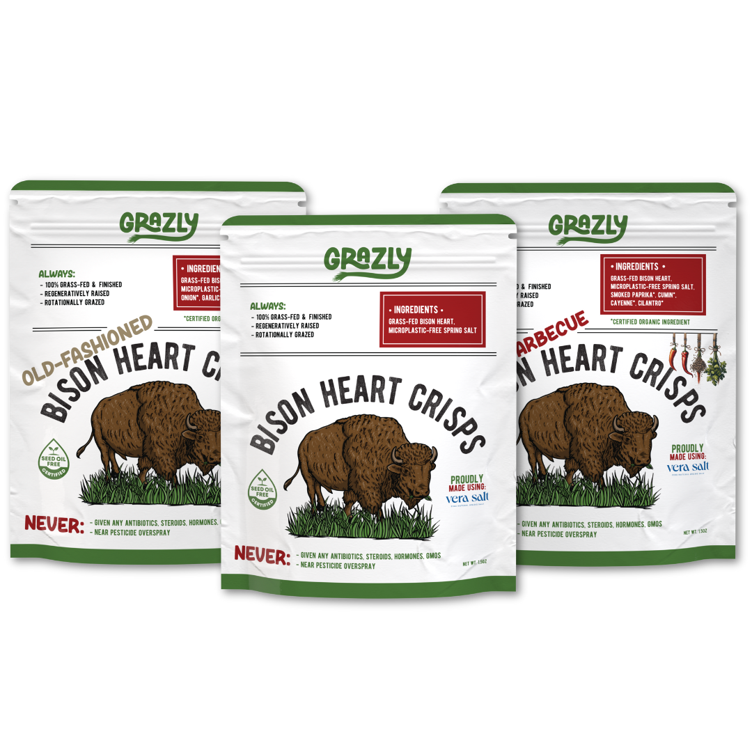 Grazly Bison Heart Crisp Variety Pack