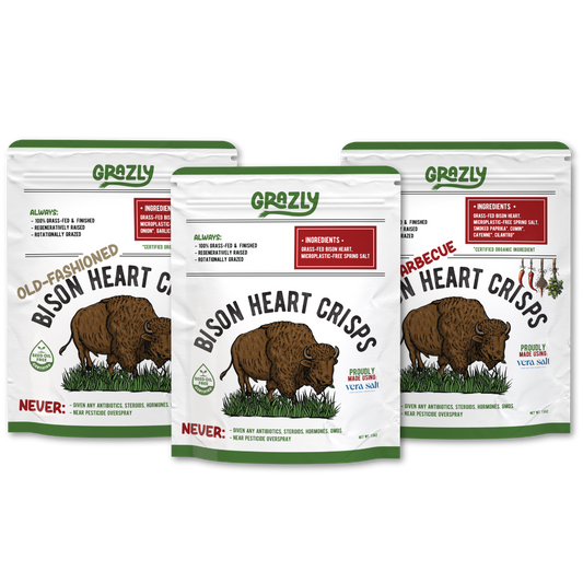 Grazly Bison Heart Crisp Variety Pack
