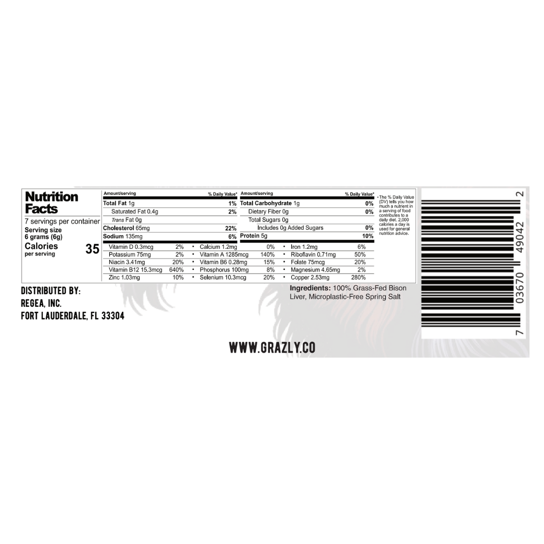 Grazly Bison Liver Crisps - 100% Grass-Fed/Finished