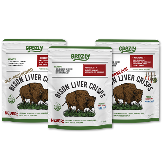 Grazly Bison Liver Crisp Variety Pack