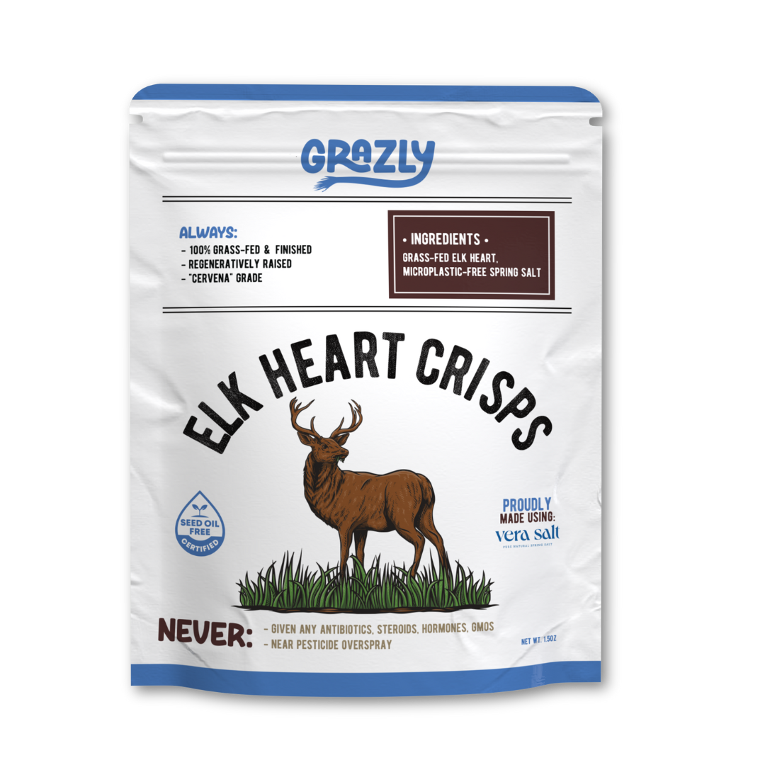 Grazly Elk Heart Crisps - 100% Grass-Fed/Finished