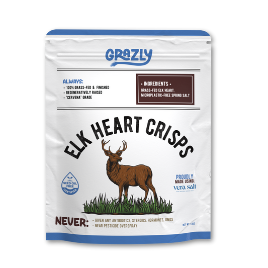Grazly Elk Heart Crisps - 100% Grass-Fed/Finished