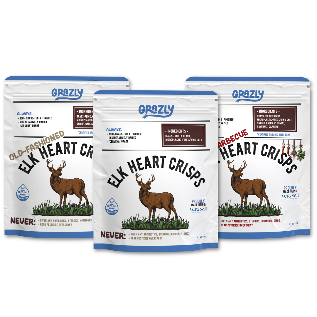 Grazly Elk Heart Crisp Variety Pack