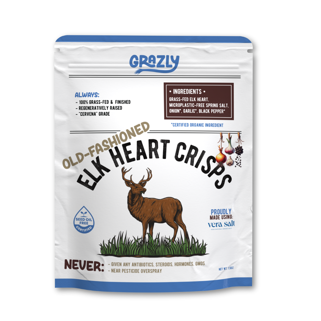 Grazly Elk Heart Crisps - 100% Grass-Fed/Finished