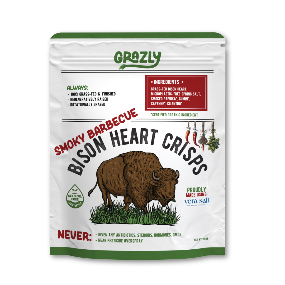 Grazly Bison Heart Crisps - 100% Grass-Fed/Finished