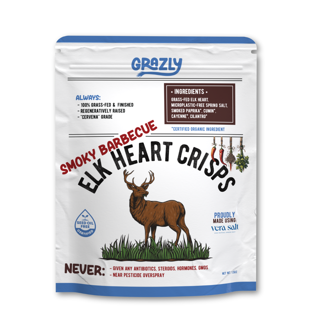 Grazly Elk Heart Crisps - 100% Grass-Fed/Finished