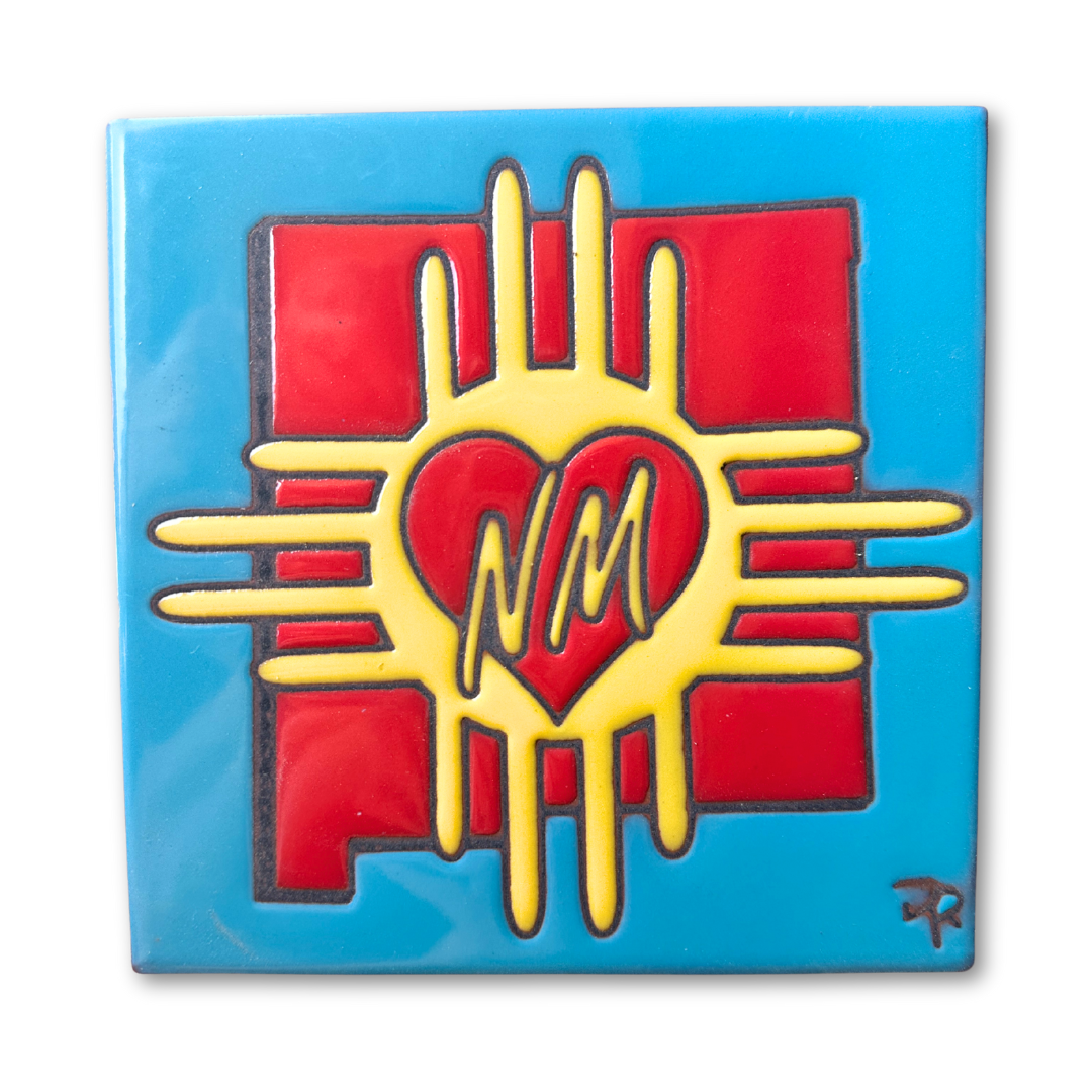 I Love New Mexico Heart Zia Tile