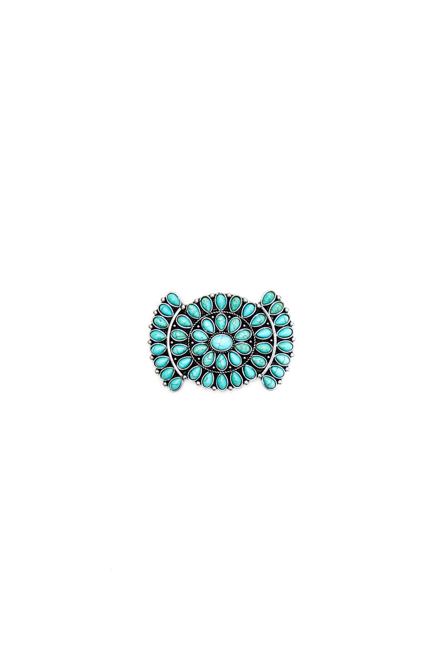 Turquoise Concho Hat Pin