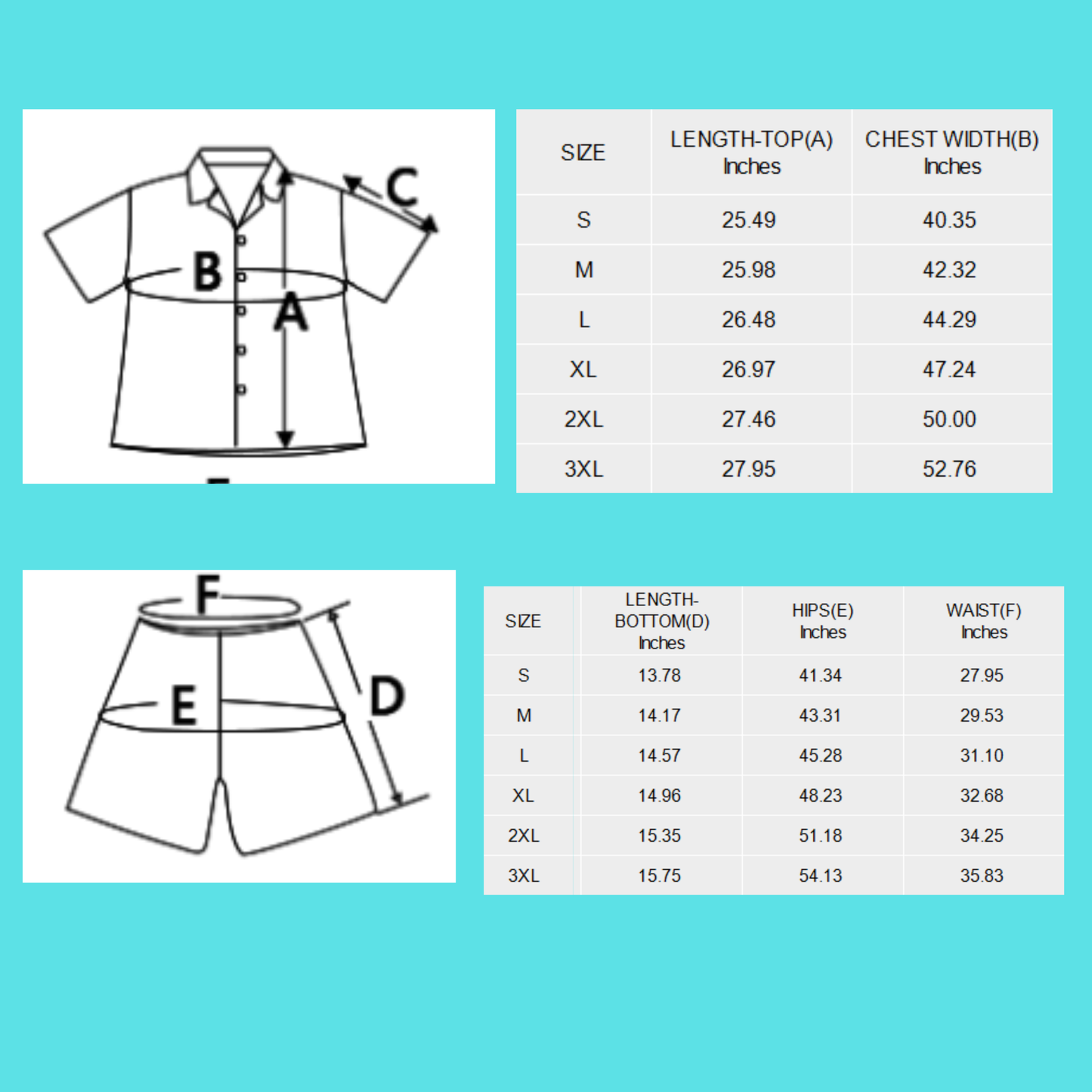 Baha Ranch Cactus Print Women's Pajama set Made in America