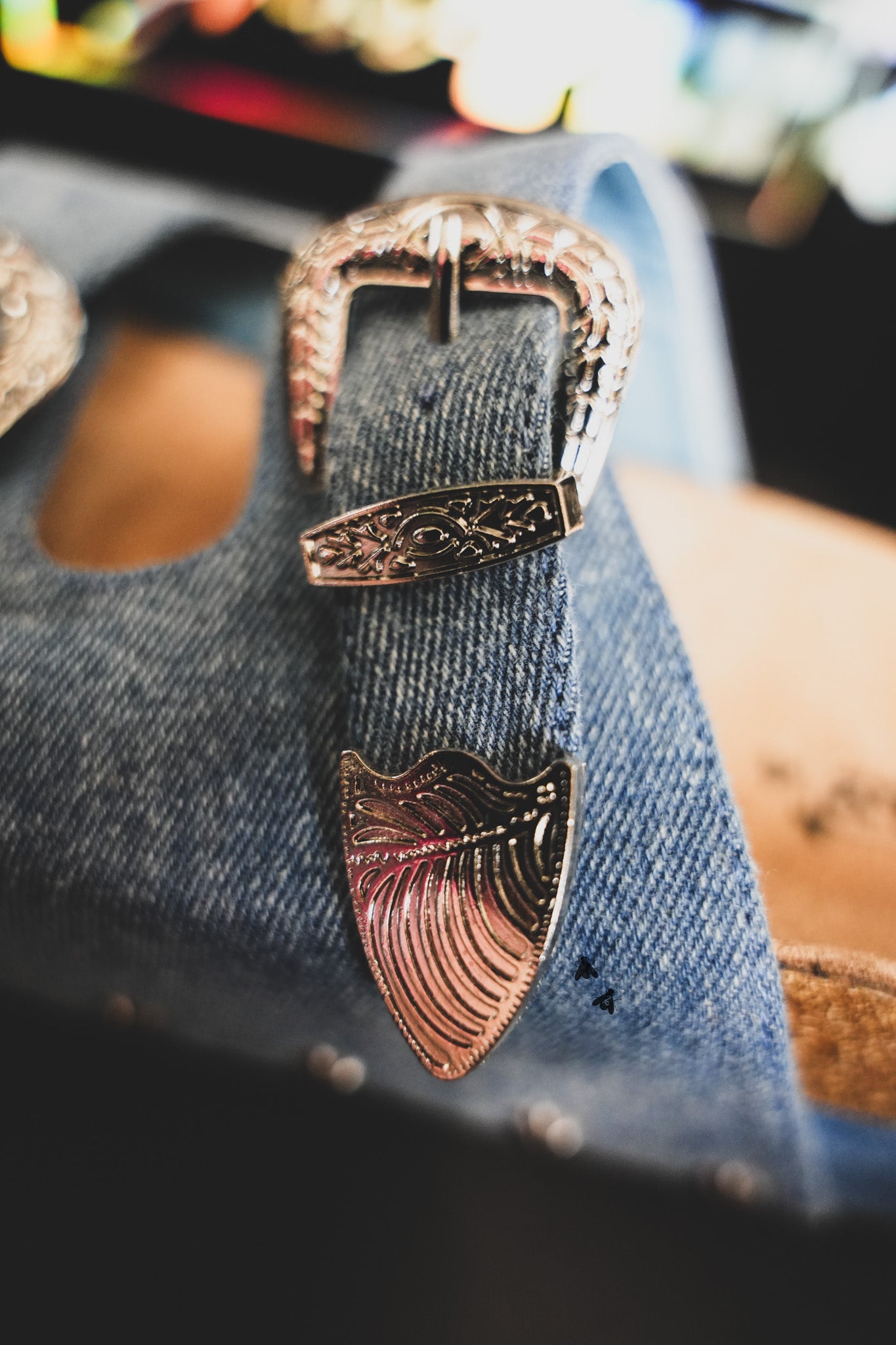 Platinum Buckles *Denim Sandals