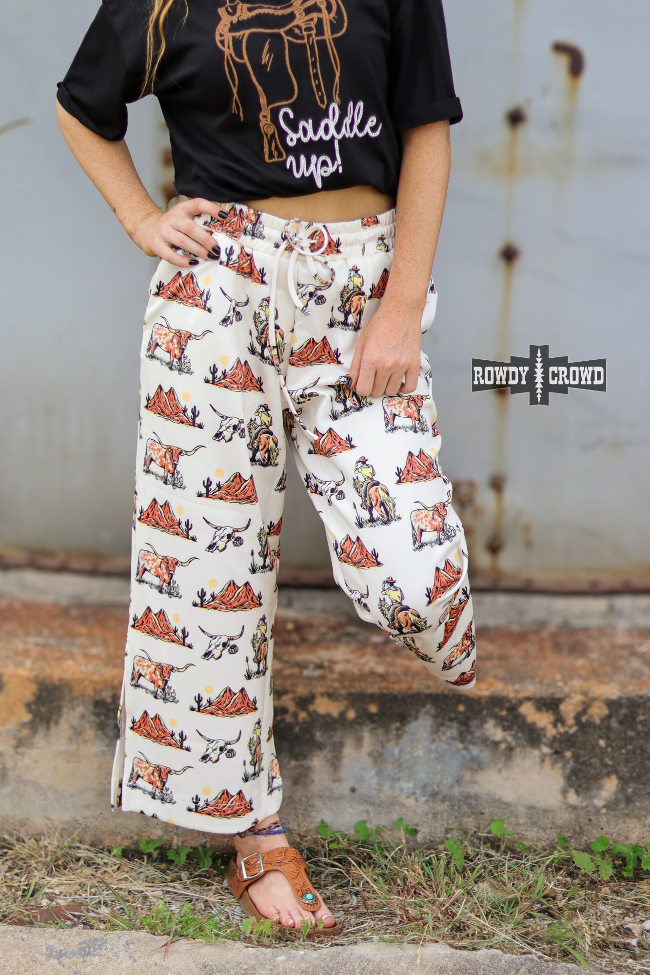 Tapaderos Longhorn Cropped Pants