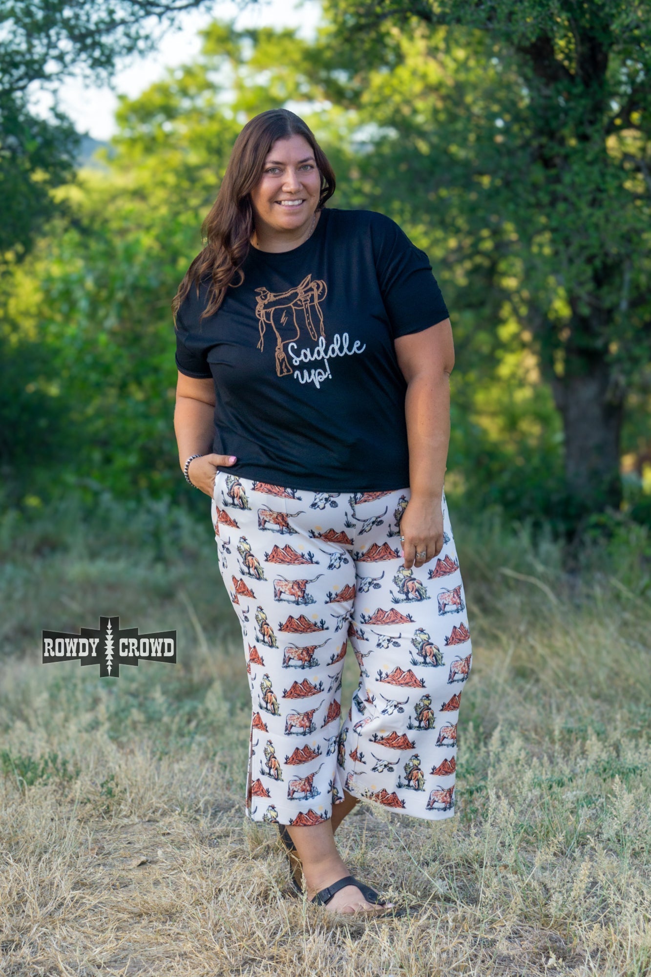 Tapaderos Longhorn Cropped Pants