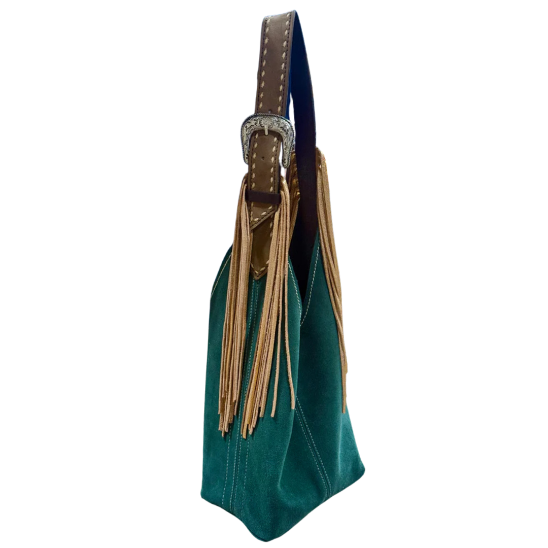 Alamo Saddlery Darlin Duo Bag- Emerald with TBS Fringe Strap