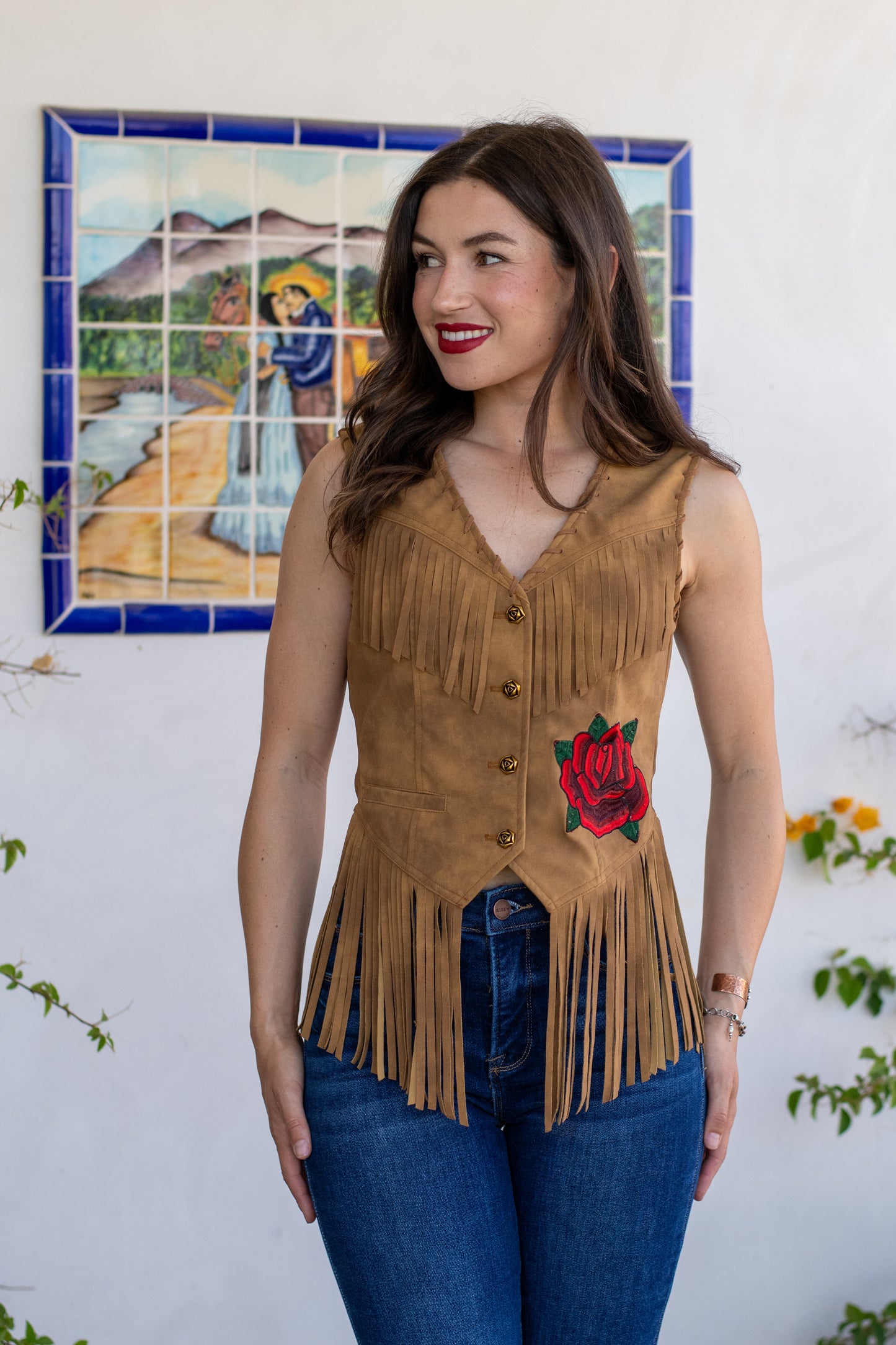 Rodeo Quincy Wild Rose Fringe Vest