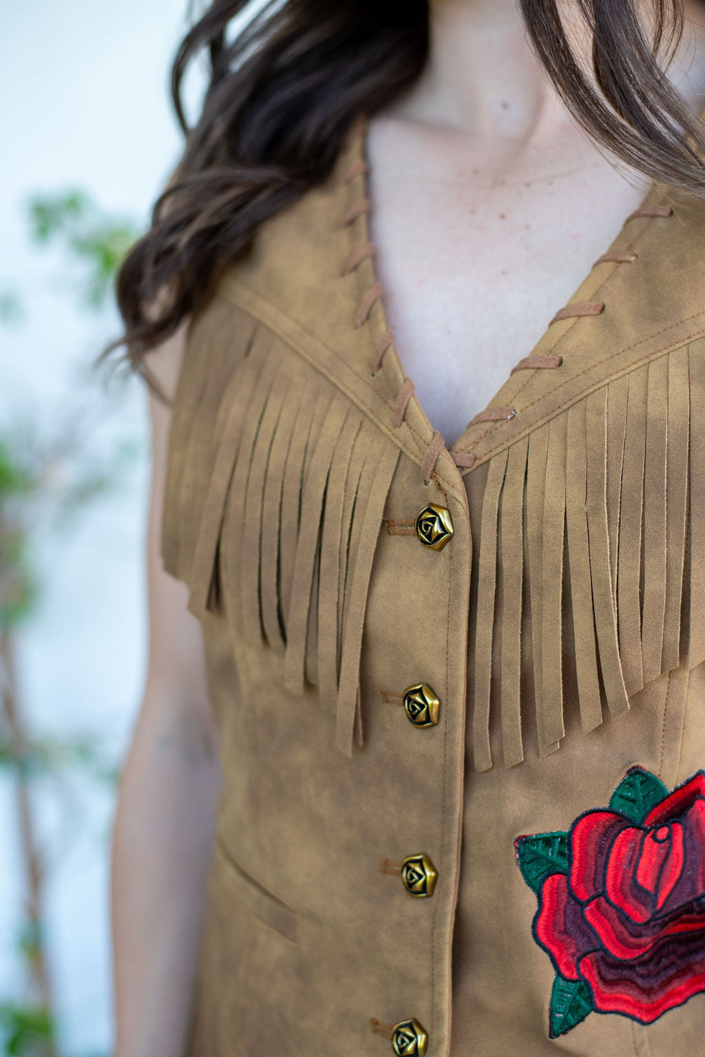 Rodeo Quincy Wild Rose Fringe Vest