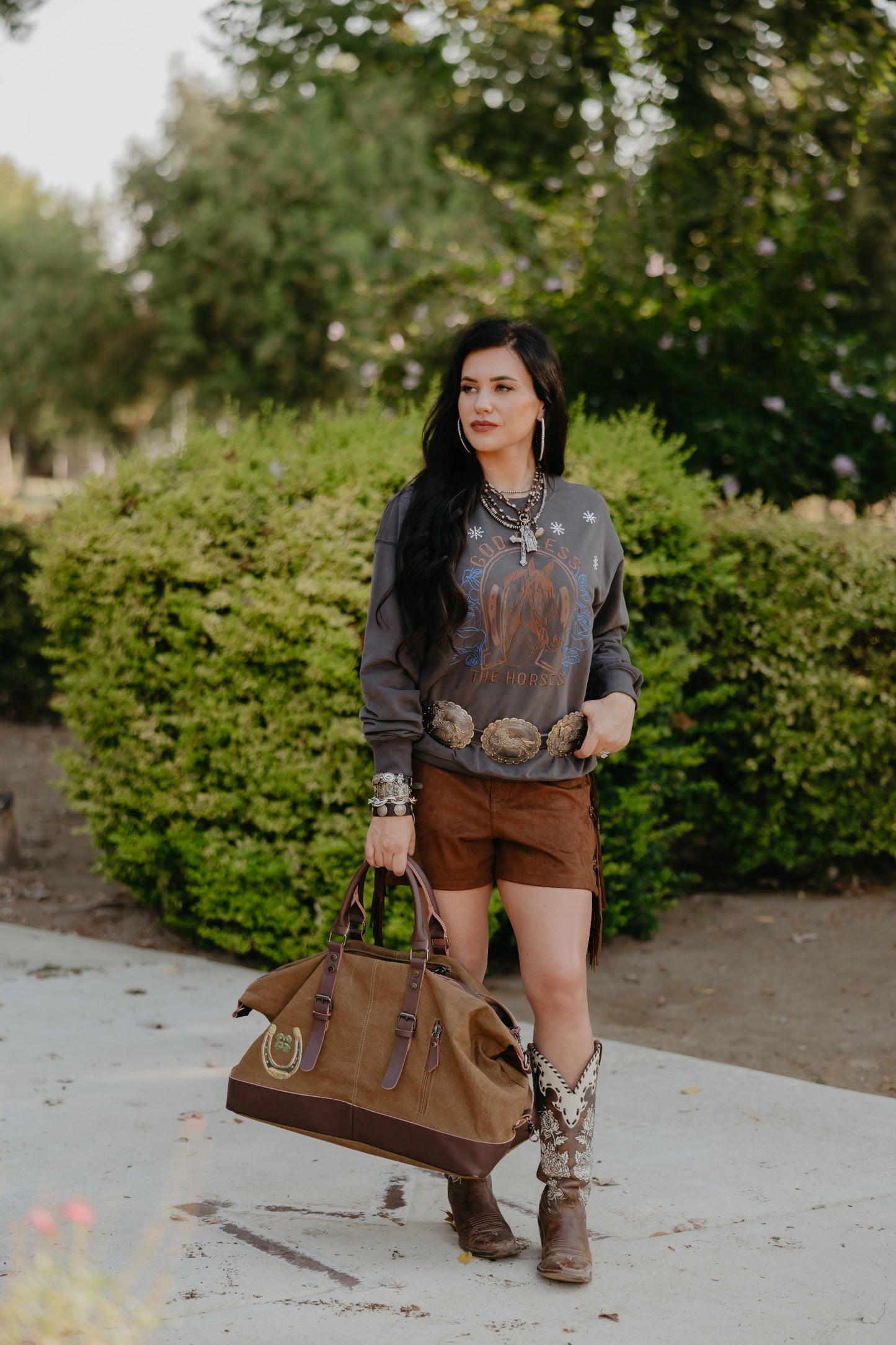 Rodeo Quincy God Bless Horses Pullover