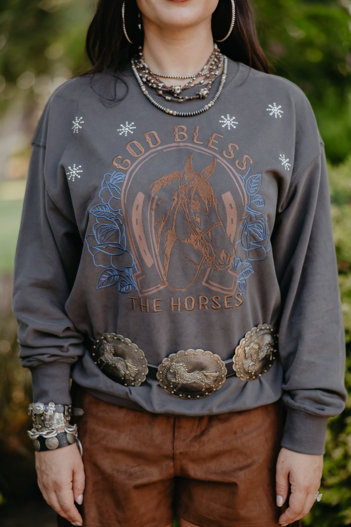 Rodeo Quincy God Bless Horses Pullover