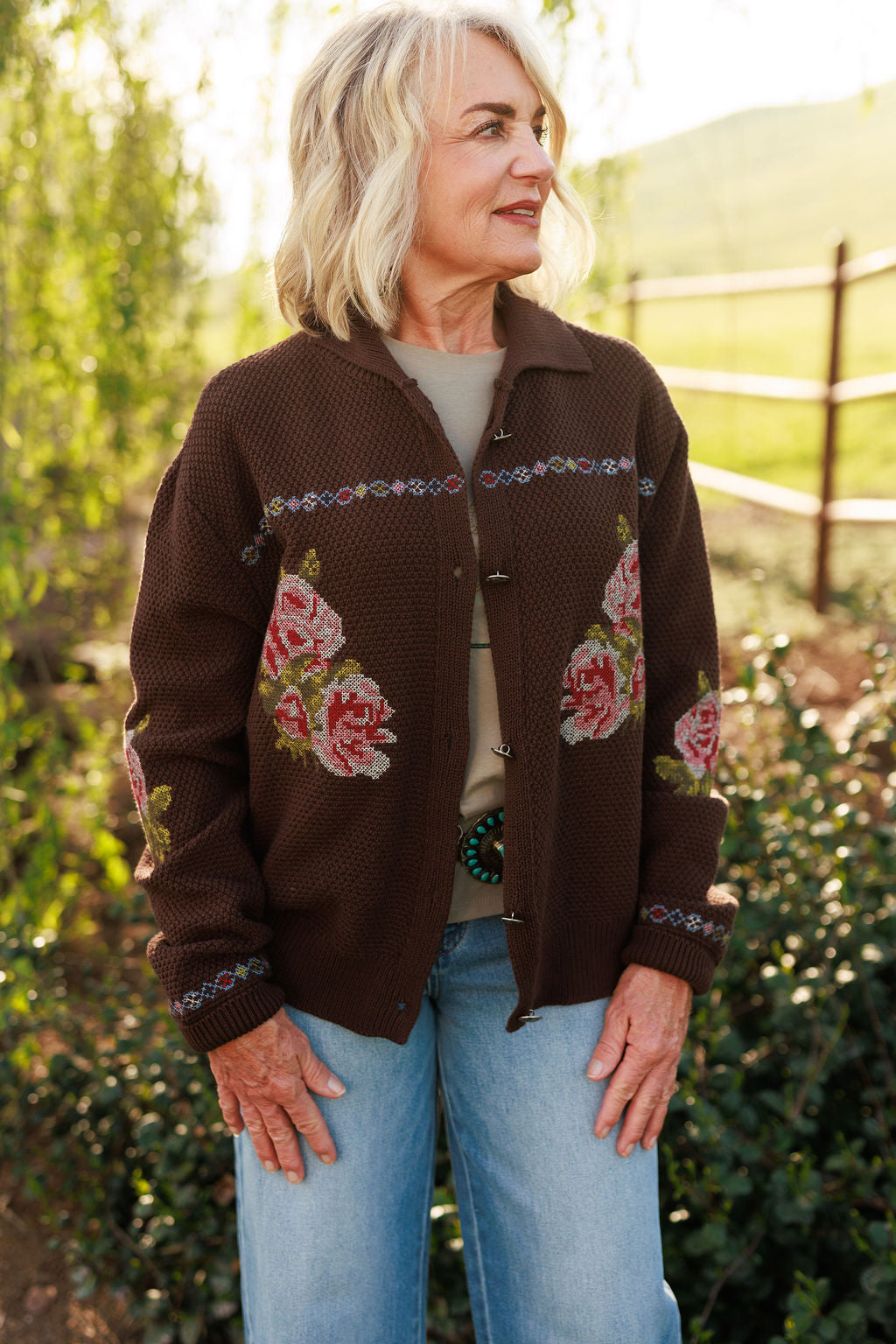 Rodeo Quincy Nana's Rose Garden Sweater