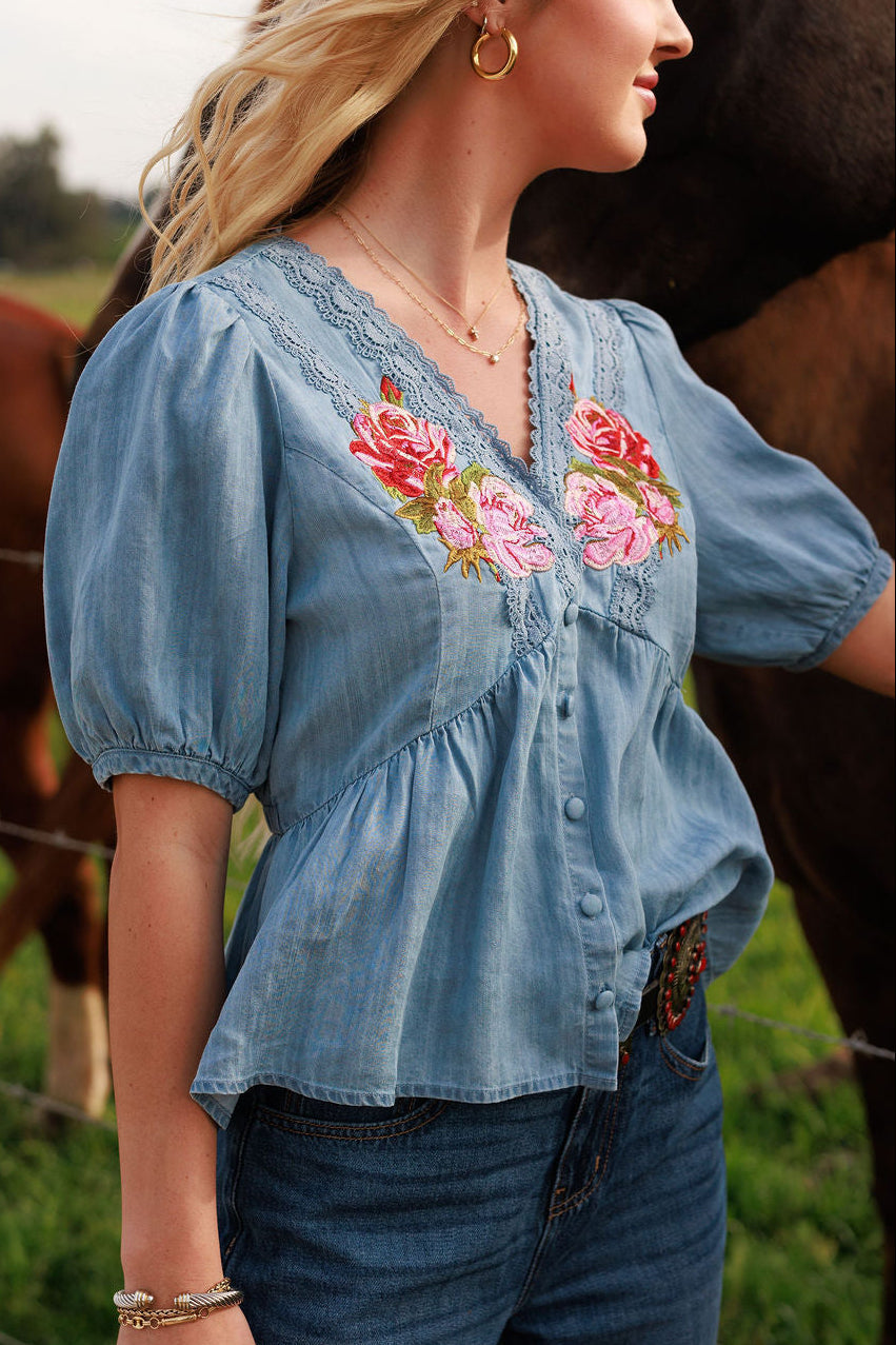 Rodeo Quincy Blush Rose Blouse