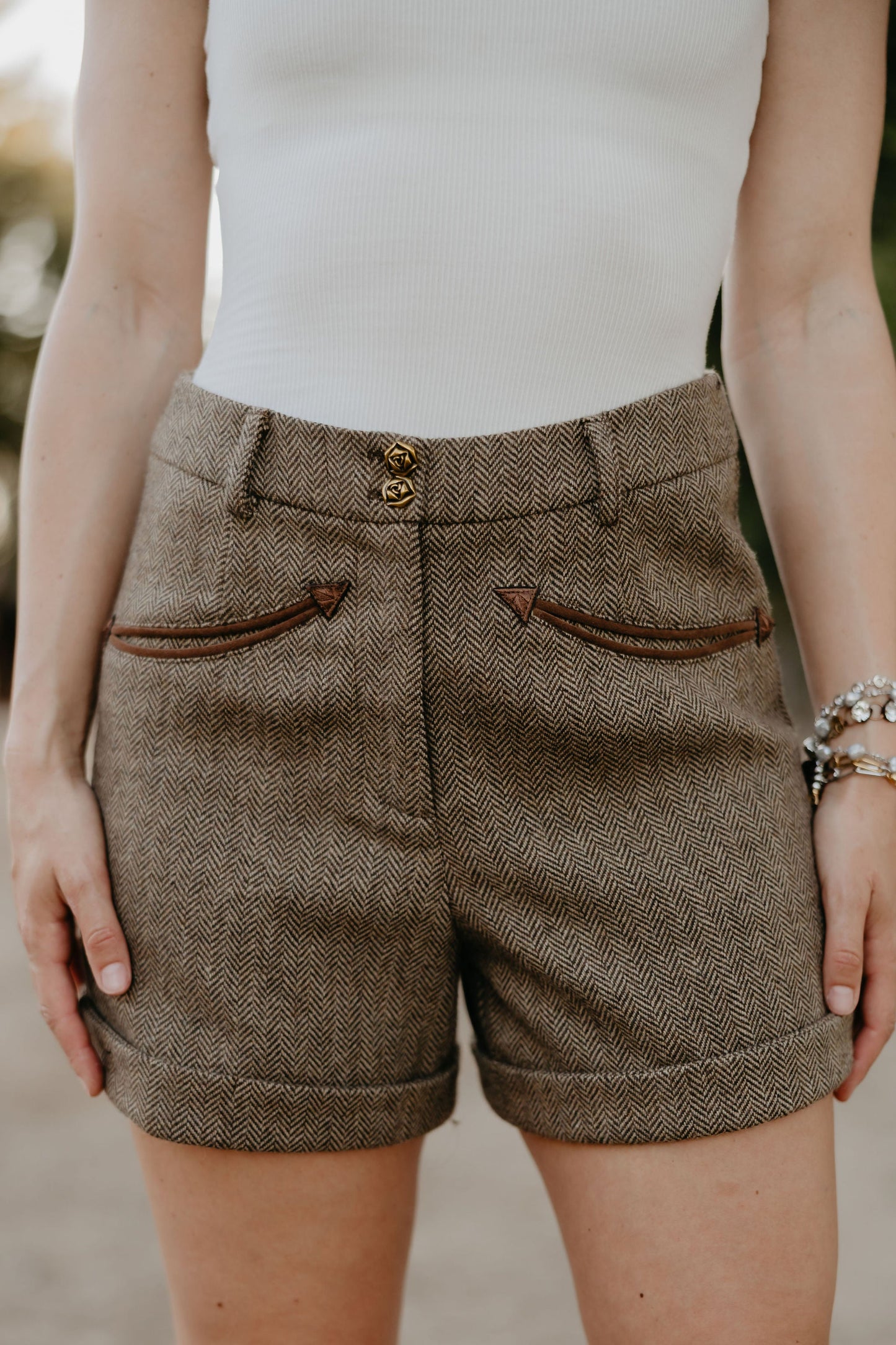 Rodeo Quincy Holman Herringbone Shorts