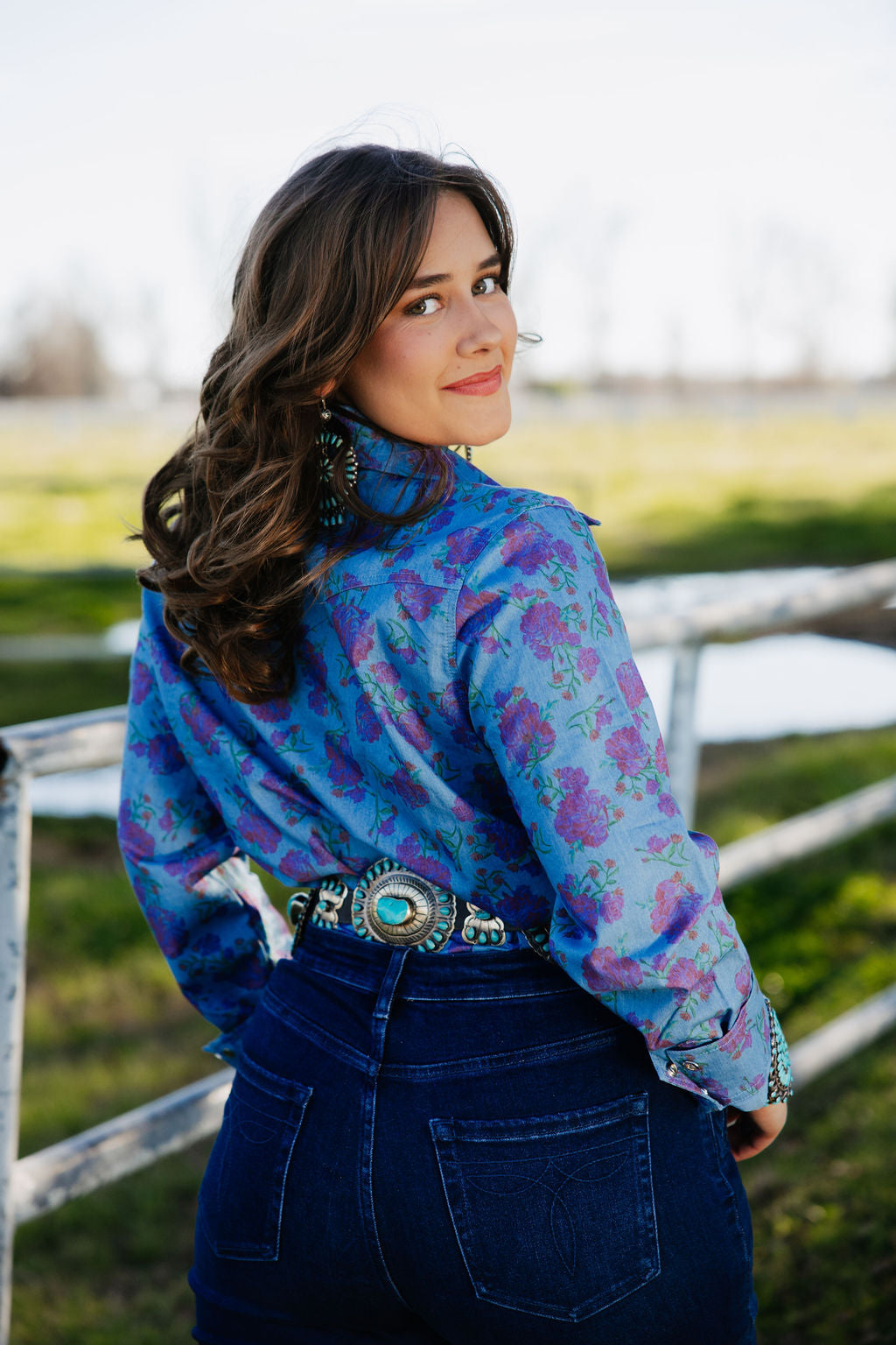 Rodeo Quincy Denim Rose Button Up