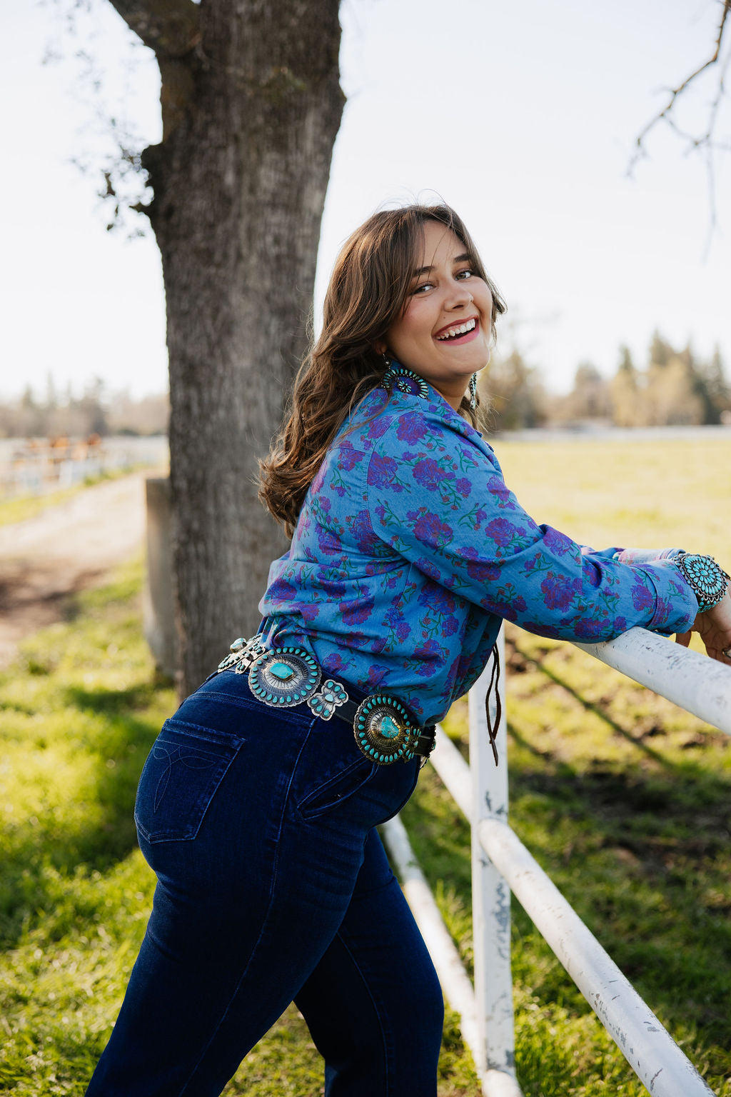 Rodeo Quincy Denim Rose Button Up