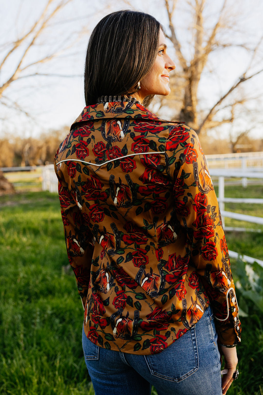 Rodeo Quincy Horses & Horseshoes Button Up