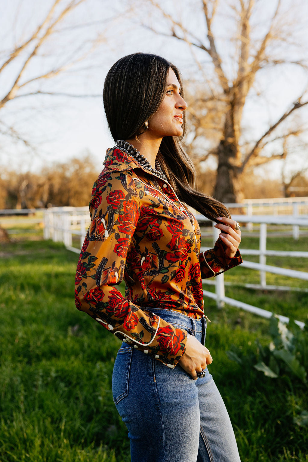 Rodeo Quincy Horses & Horseshoes Button Up