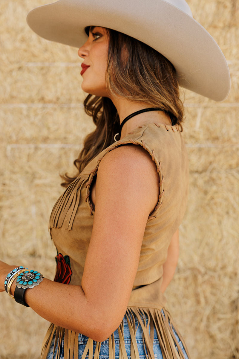 Rodeo Quincy Wild Rose Fringe Vest