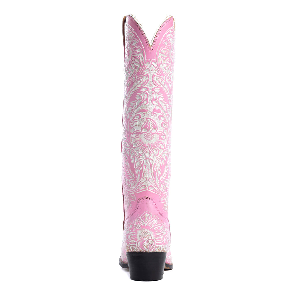 Myra Valentina Trail Hand-tooled Boots in Pink