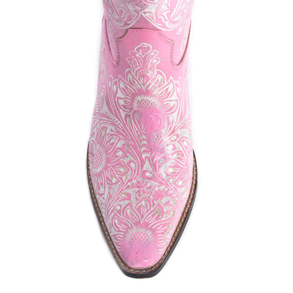 Myra Valentina Trail Hand-tooled Boots in Pink