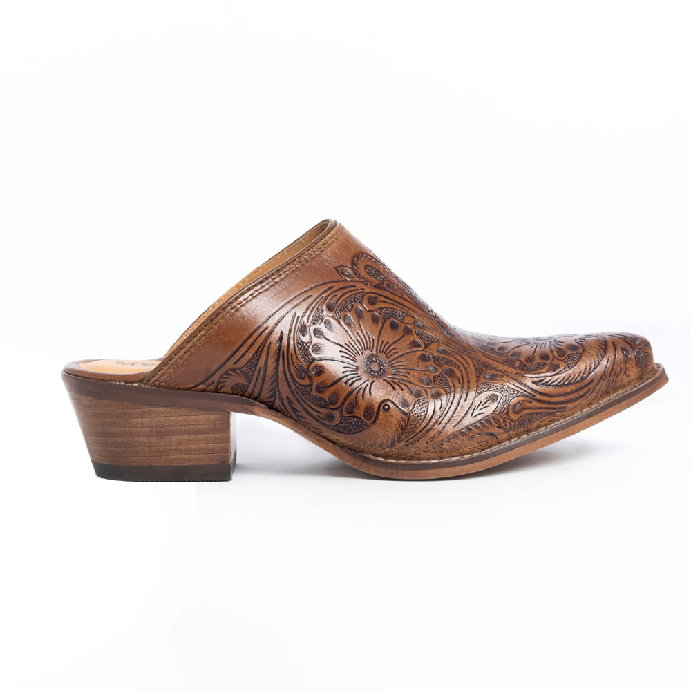 Myra Valeria Hand-tooled Mules