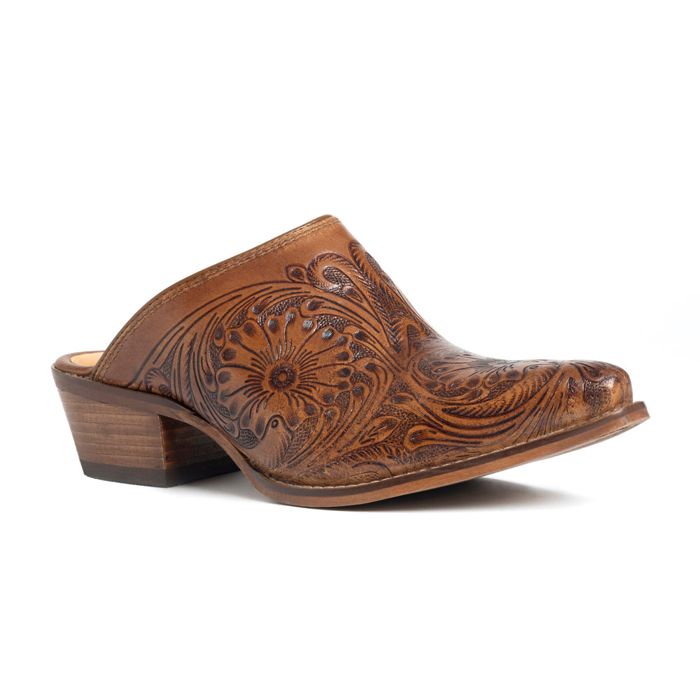 Myra Valeria Hand-tooled Mules