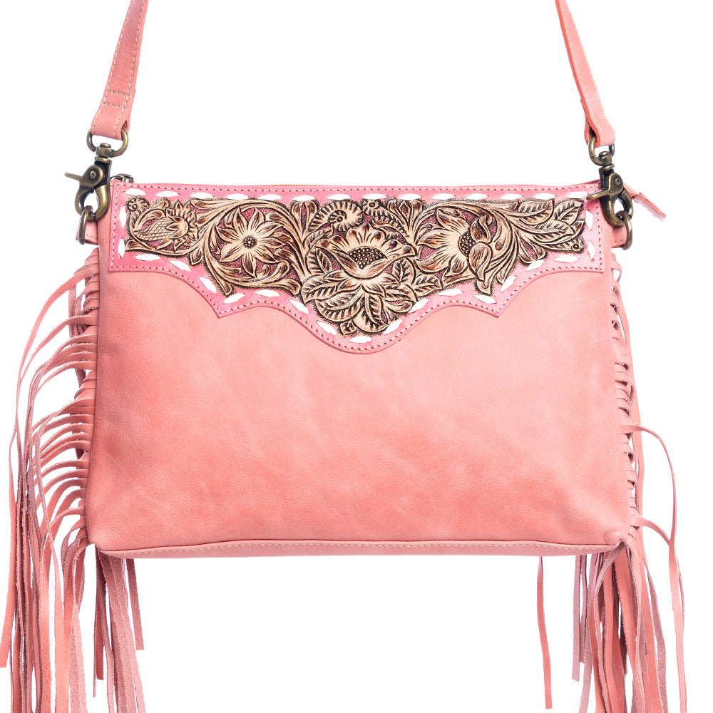 Myra Chaparral Ridge Hand-Tooled Bag In Pink