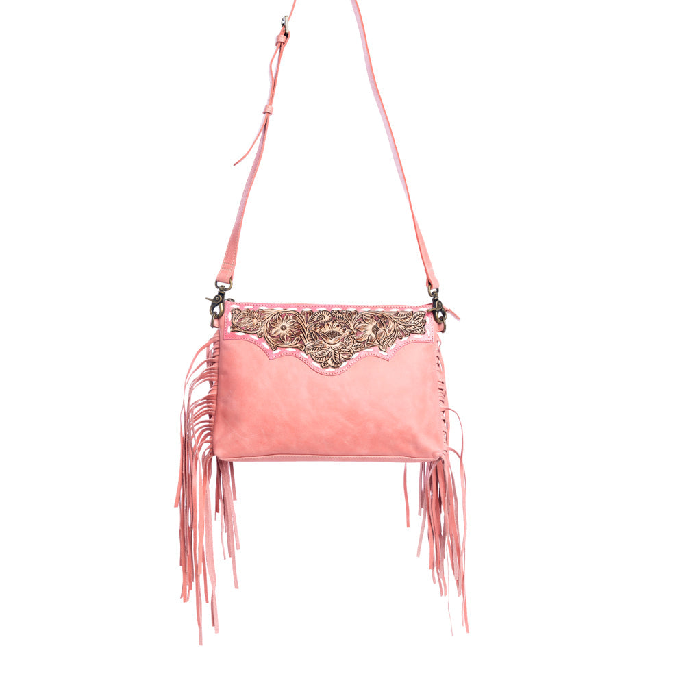 Myra Chaparral Ridge Hand-Tooled Bag In Pink