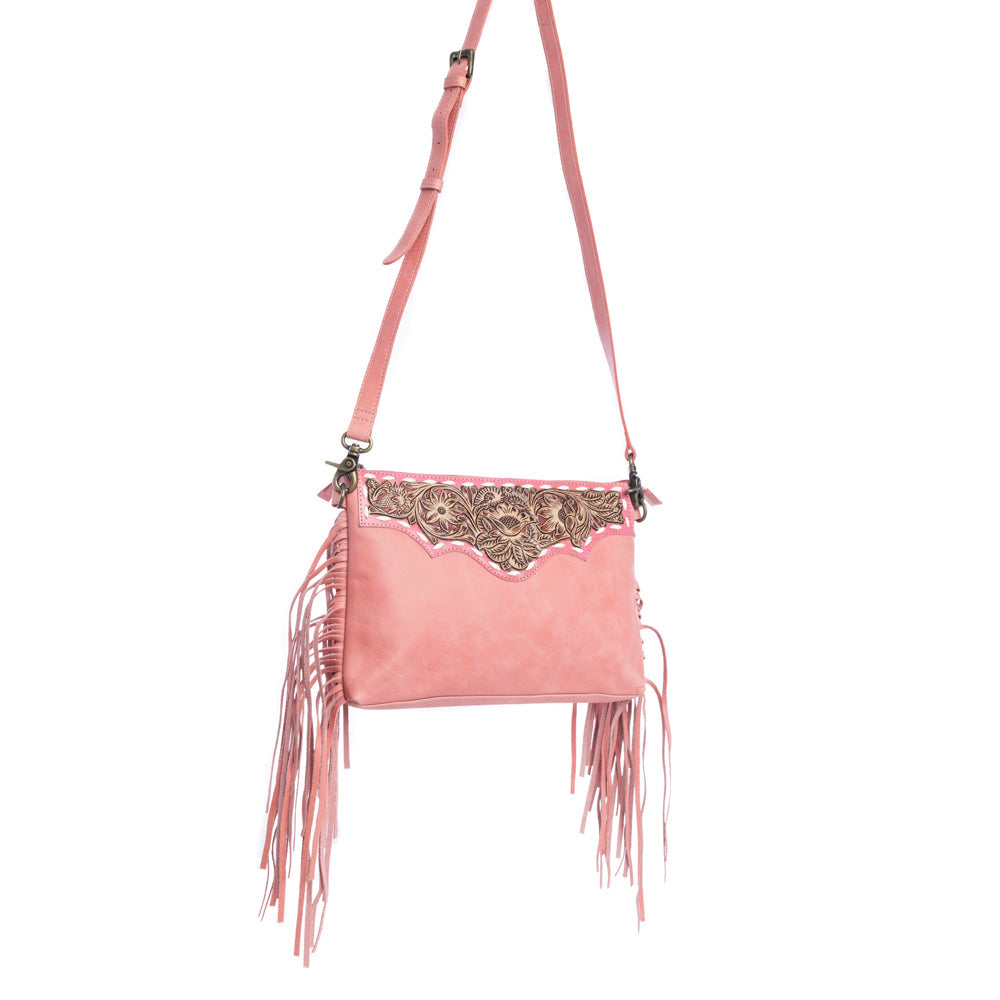 Myra Chaparral Ridge Hand-Tooled Bag In Pink