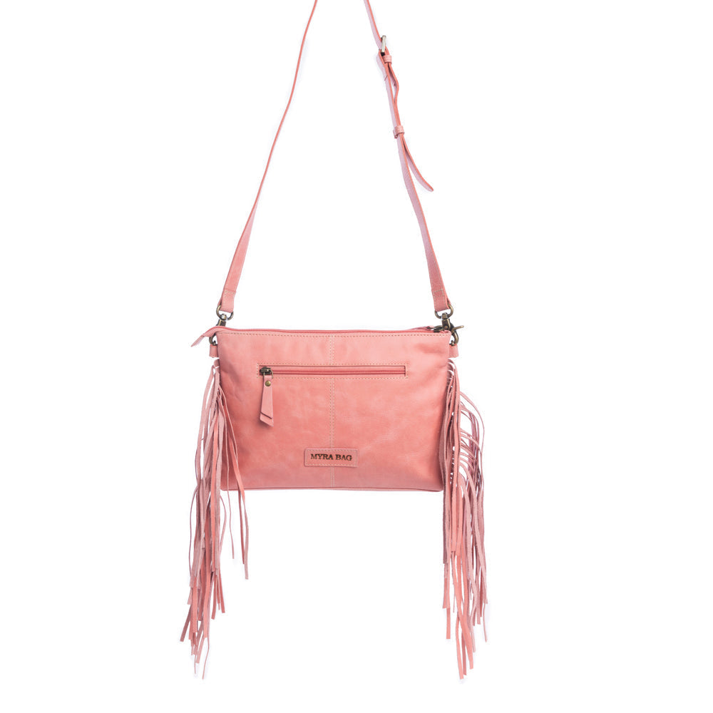 Myra Chaparral Ridge Hand-Tooled Bag In Pink