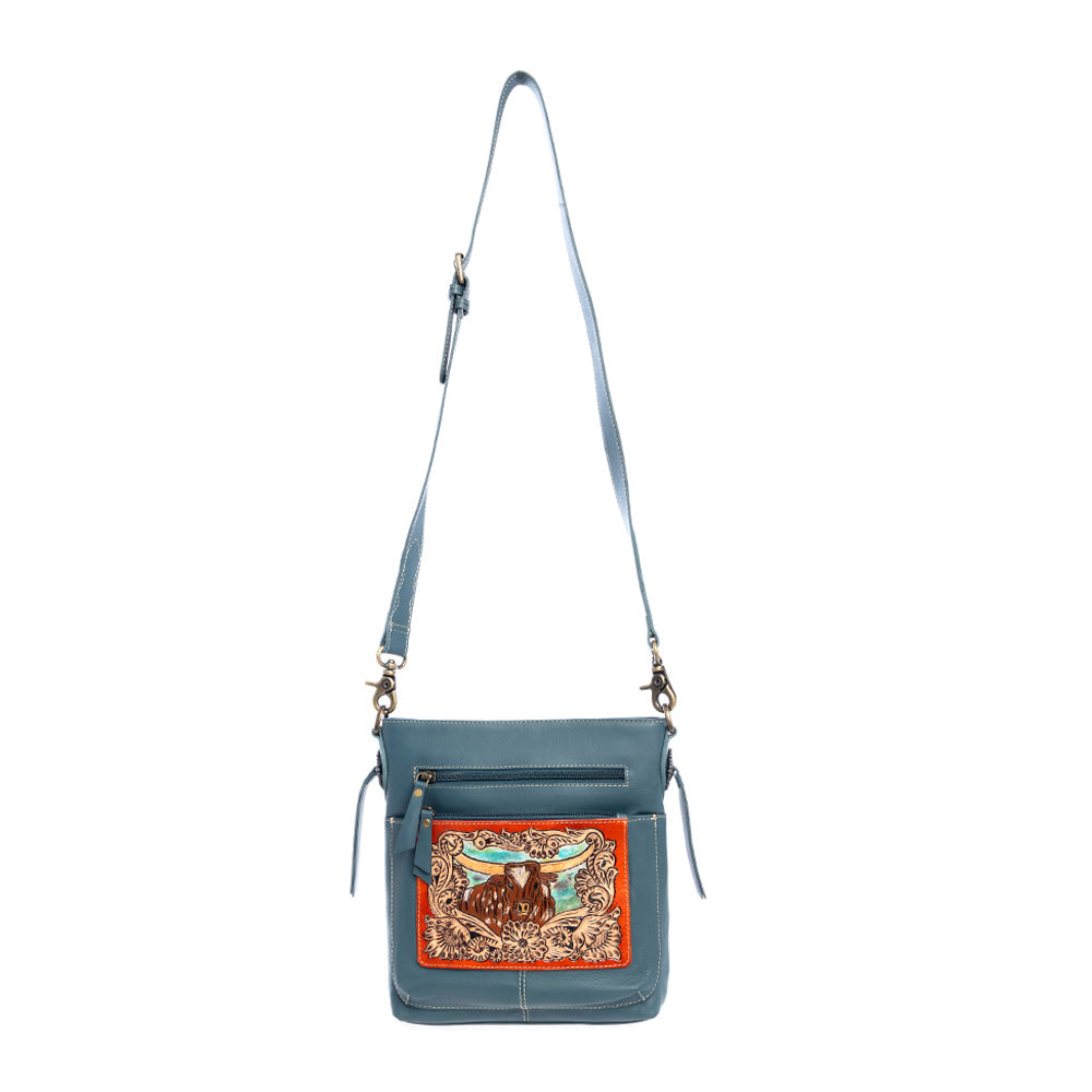 Myra Stella Steer Hand-Tooled Bag